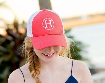 Monogram Trucker Hat, Custom Trucker Hat, Monogram Baseball Hat, Personalized Bridesmaid Gift, Embroidered Mesh Cap, Mesh Baseball Cap