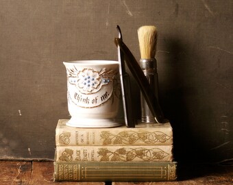 Vintage German Porcelain Shaving Mug - "Think of Me" - Great Guy Gift!