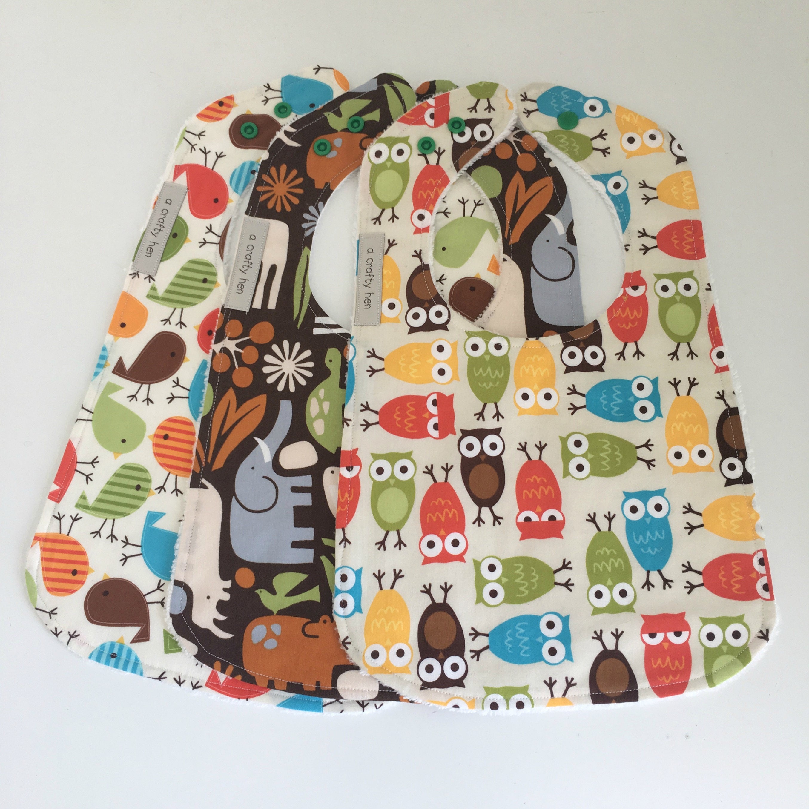 Baby Bibs Set of 3 Baby Bib Set Cotton Bibs Baby Boy