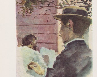 K. Somov "Benois and Bakst" Postcard -- 1967
