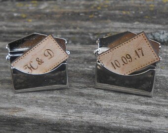 Personalized Envelope Cufflinks. Wedding, Men, Groom Gift, Anniversary, Birthday, Valentine