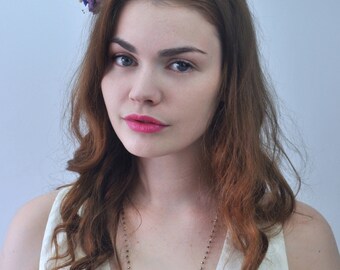 Asymmetric Dried Flower Crown Headband in Off White, Pink and Purple | Bridal Headband | Floral Headband | Bridesmaid Headband