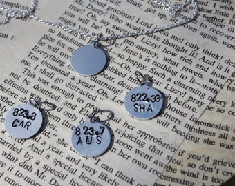 Custom Dewey Decimal System Author Metal Stamped Necklace - Literary Jewelry- Librarian Gift