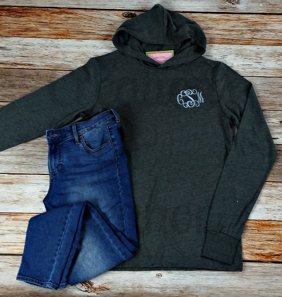 Women's Monogrammed Hooded Tshirt Pullover Hoodie