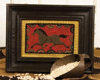 Horse Punch Needle Pattern - Punchneedle Embroidery Pattern "Prancing Pony" #TTB 303