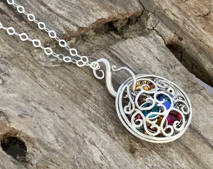 Mother Daughter Necklace. Mother Daughter Jewelry // Inspirational Jewelry // Filigree Locket Sterling Silver