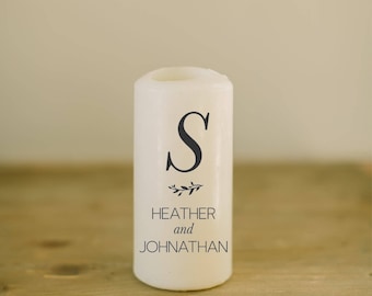 Personalized Pillar Unity Candle - Large Initial and Names