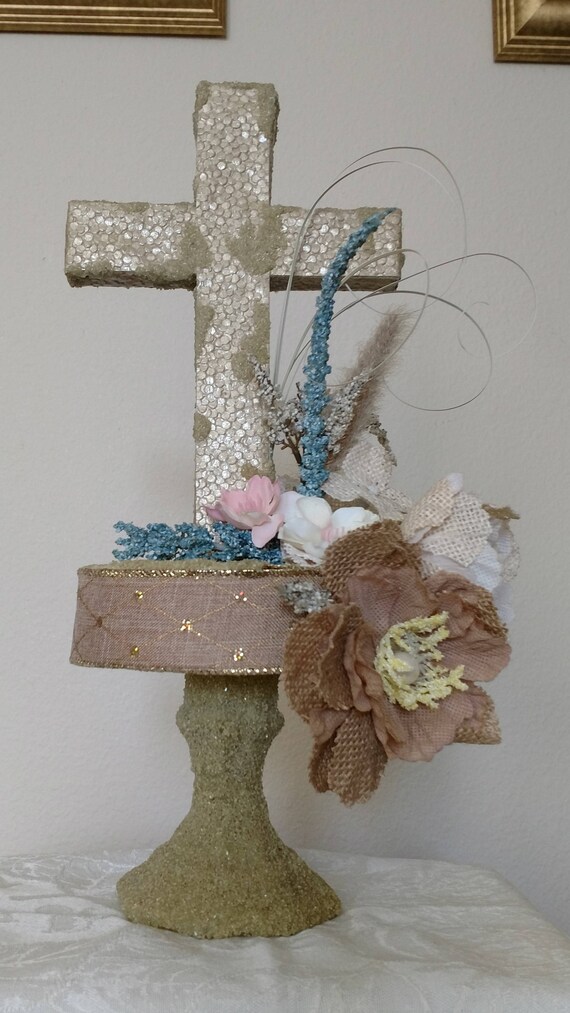Rustic Cross Centerpiece Baptism Centerpiece First