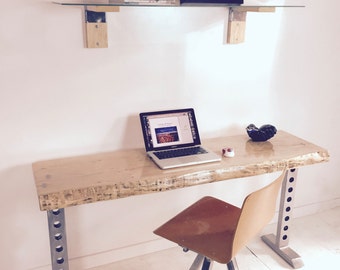SALE! Maple Live Edge Slab Wood Desk with Steel Legs