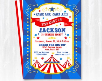 Carnival Invitations - Carnival Party Invitations - Circus Birthday Invitations - Circus Invitation - INSTANT DOWNLOAD - Edit NOW with Adobe