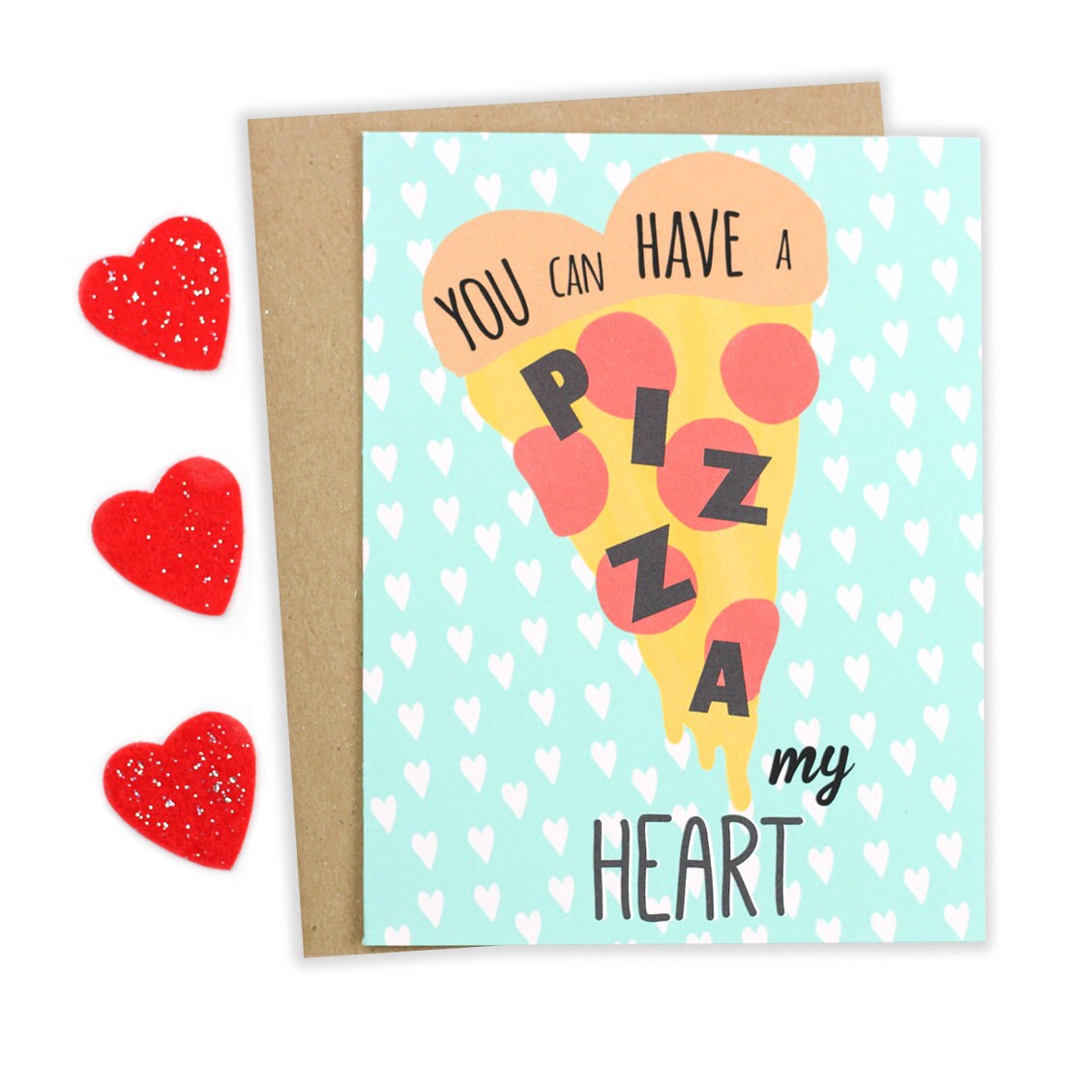 Unique 40 Pizza Valentine Card