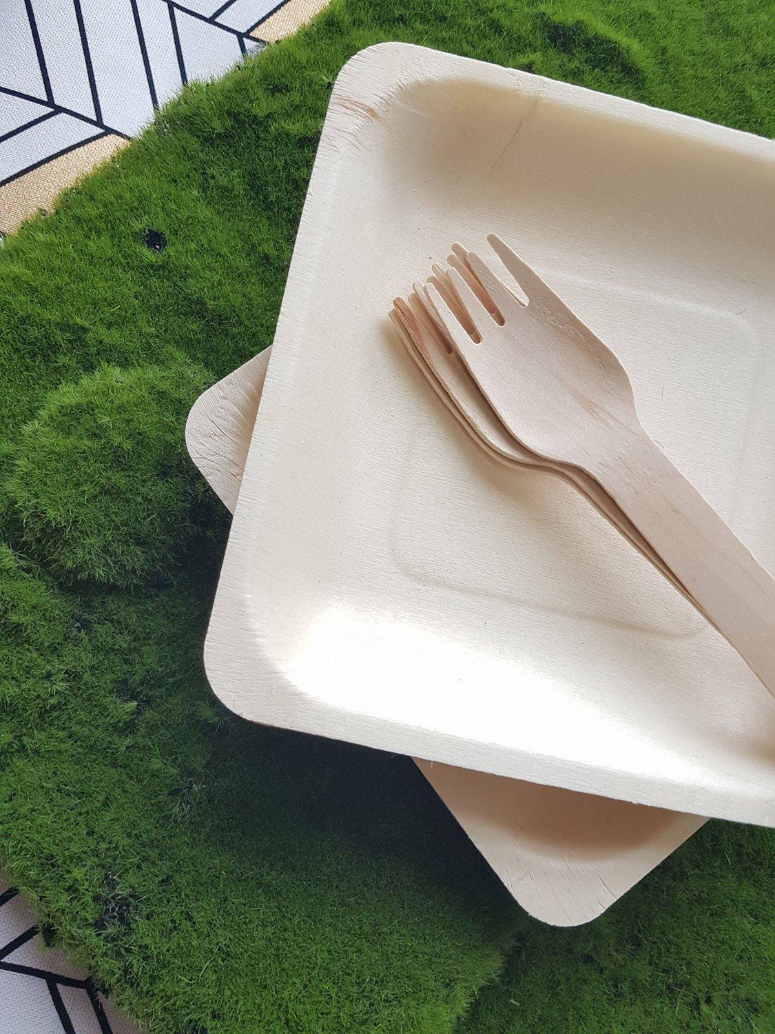 10 x wood plates cake plates canape party plates disposable