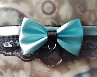 Blue and Black Kitten Play Collar // Choker // Tug Proof // Cosplay