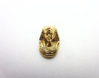 Vintage King Tut Charm 14k Yellow Gold Egyptian Pharaoh