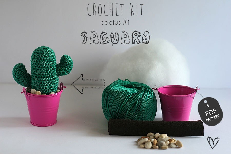 Crochet Kit Cactus 1 Saguaro Make your own cacti of many by TomToy