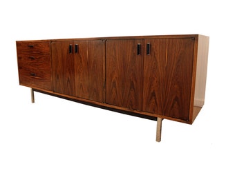 Mid-Century Danish Modern Rosewood/Chrome Milo Baughman Founders Credenza #75