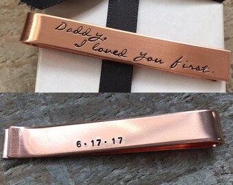 I Loved You First Father Of The Bride Tie Bar Gift, Wedding Gift From Bride, Tie Bar, Bride Gift To Dad, Custom Wedding Gift From Bride