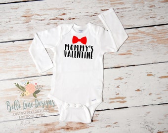 Baby Boy Mommy's Valentine's Day Onesie | First Valentine's Day | Baby Boy Valentine Outfit | First Valentine Outfit for Boy | 165