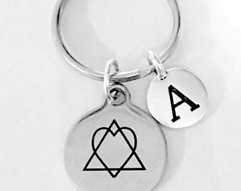 Adoption Gift, Adoption Symbol Keychain, Initial Keychain, Adopt Mother Birth Mother Foster Child Gift Keychain