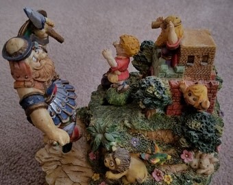 Vintage David and Goliath music box