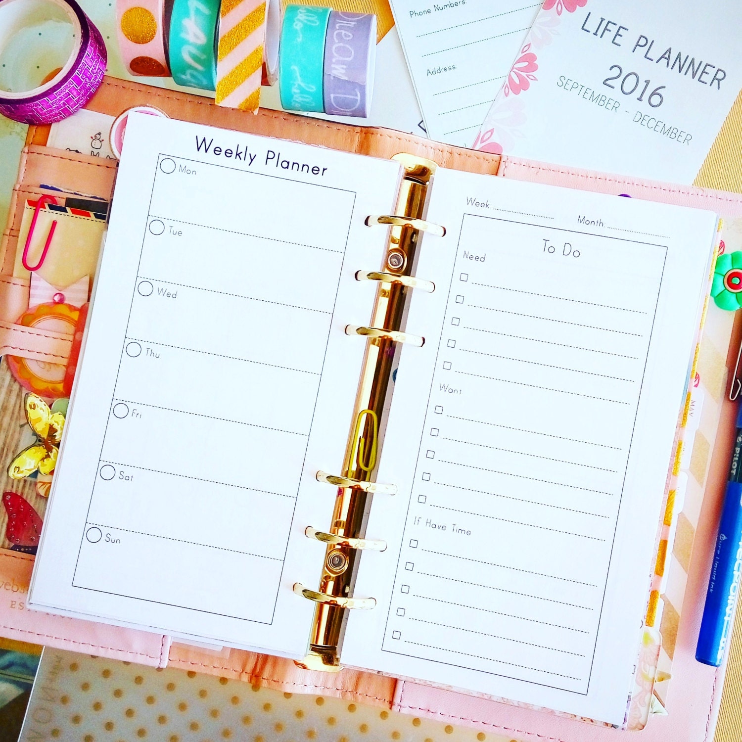 Personal Planner Insert Size