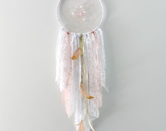 Nursery Dream Catcher, Coral and Gold Nursery Decor, Dreamcatcher, Tribal Birthday, Coral Dreamcatcher, Tribal Baby Shower, Boho Nursery