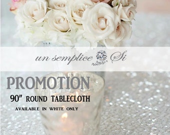 WHITE Sequin Tablecloth, PROMOTION