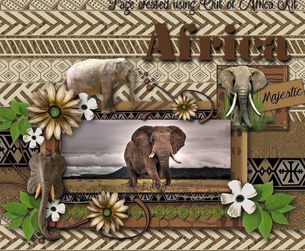 African Digital Scrapbook Kit OUT OF AFRICA Travel