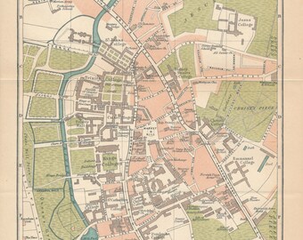 Cambridge England City Map Line Print / United Kingdom UK