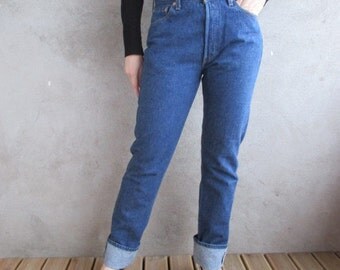 LEVI'S 501 High Waist Jeans 80's, Vintage High Waisted LEVI STRAUSS Jeans 80s, Women High Waist Levis Jeans Denim Blue Jeans,Size 30''/34''