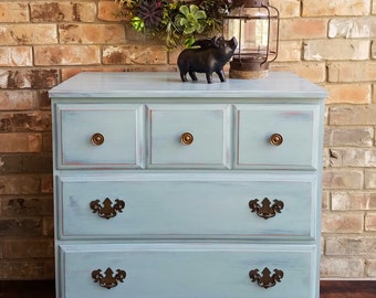 SALE!! Vintage Farmhouse Style Rustic 3 Drawer Dresser / Chest - Hand Painted **Local Pickup / Delivery Only!**