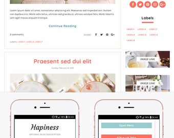 Blogger Template Responsive, Blogger Theme, Premade Blogger Templates, Blogger Template Minimal, Blogger Blog, Blogspot - Hapiness