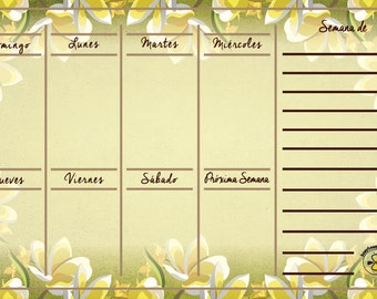 Spanish Black Gel chalkboard weekly planner dry erase Spanish Black Gel chalkboard weekly planner dry erase