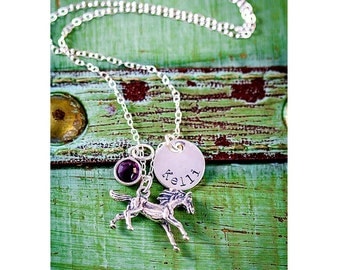 SALE • Horse Necklace • Sterling Silver Horse Jewelry • Equestrian Girls Necklace • Custom Pet Horse Lover Gift •Horse Charm Necklace Riding
