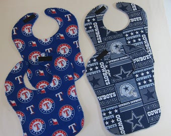 Bibs featuring Texas Rangers Baseball or Dallas Cowboys