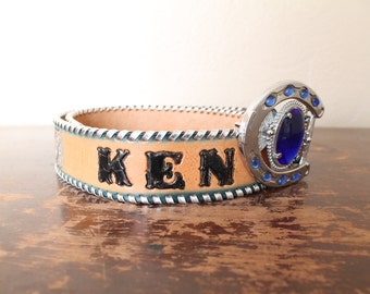 Vintage Men's Personalized Tooled Western Belt