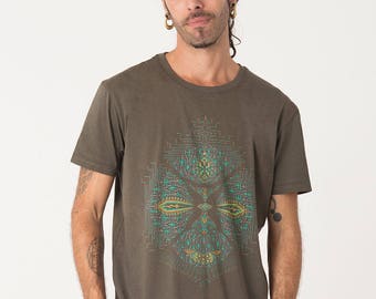 Festival Clothes, Mens tshirt, Screenprinted, Psychedelic Shirt, Psy clothing, Burning Man Men, SOL, S / M / L / Xl