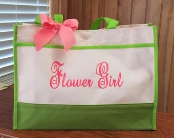 Flower Girl Tote Bag Personalized Flower Girl Bag Wedding Gift