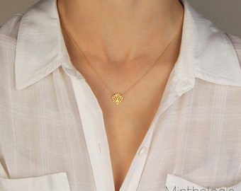 Lotus Necklace N22 • Gold Lotus Necklace, Delicate Necklace, Floral Necklace, Namaste Necklace, Gift For Her, Dainty Necklace, Lotus Outline