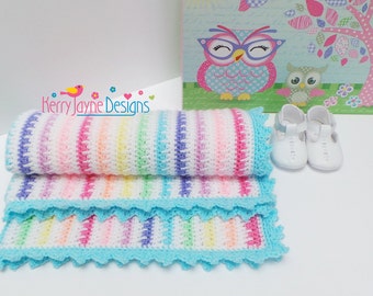 CROCHET PATTERN Ice cream Crochet Blanket Pattern Baby Blanket Pattern Crochet stripes pattern Pointed Scallop pattern Blanket Pattern Pdf