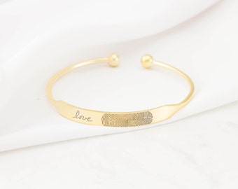 30% OFF! Fingerprint Jewelry • Fingerprint Memorial Bracelet • Fingerprints Keepsake Jewelry • Sterling Silver • MOTHER'S GIFT • BM31