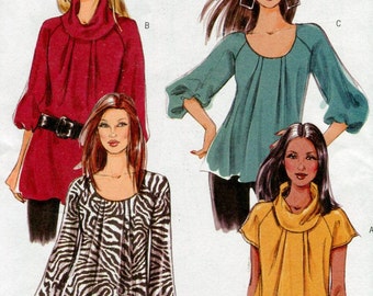 Butterick B5388 Misses Top Sewing Pattern OOP Loose Fitting Top Scoop or Cowl Neckline Raglan Sleeves Size 8 10 12 14 UNCUT