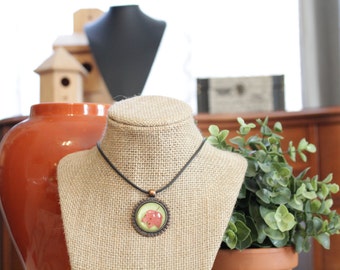 Real Fall Leaf Necklace in Resin - Tiny Fall Leaves Autumn Red Maple Canadian