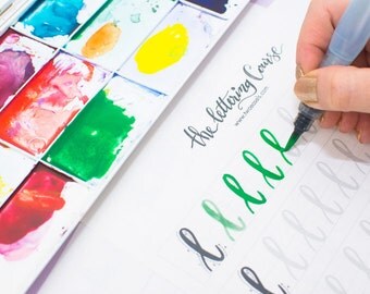 Full alphabet practice sheets. Printable worksheets to practice your brush lettering plus drills
