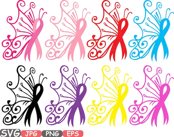 Download Awareness Ribbon Butterfly SVG Cricut Silhouette swirl Props