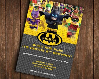 Lego Batman Invitation | Lego Batman Birthday