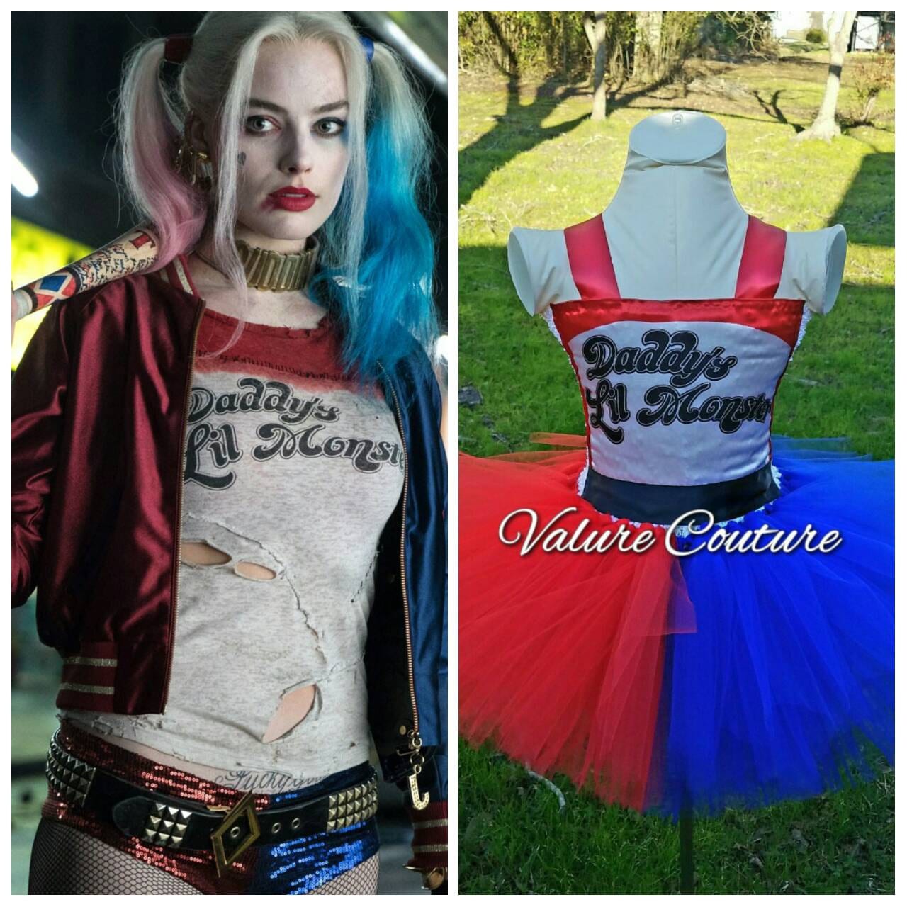 Harley Quinn Daddy's Lil Monster Inspired Tutu Dress