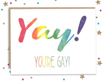 Gay Greeting Card, Gay Celebration, Coming out Card, Card for Gay Son, Card for Gay Daughter, Rainbow Greeting, Coming Out Party, LGBTQ