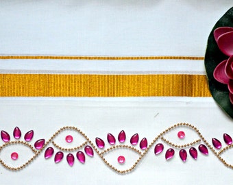 Kundan Rangoli Border / Rhinestone Decor ( a pair)