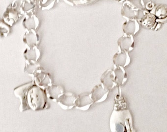 Soft Kitty Warm Kitty Silver Charm Bracelet